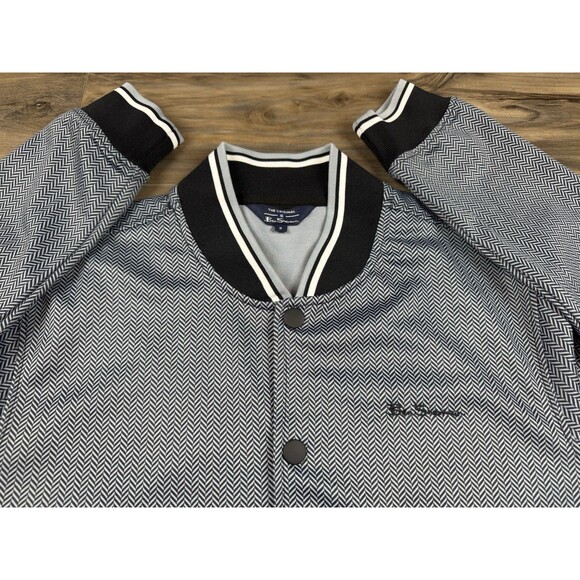 Men’s Ben Sherman The Original Gray Herringbone Bomber Jacket Size S - Picture 1 of 6